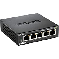 D-Link DGS-105 - Switch de red (5 puertos Gigabit RJ-45- 10-100-1000 Mbps- chasis metálico- IGMP snooping- autosensing…